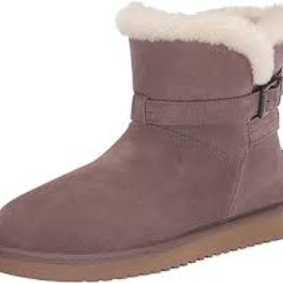 Kookaburra by UGG Brown Suede Ankle Boots with Cream Fur Lining - Picture 1 of 5